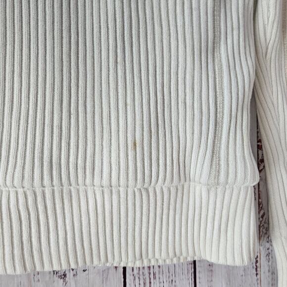 Cross Hatch Series 55 Chunky Knit Sweater Jacket Sz M Sherpa Line Thermal Ivory - Picture 11 of 16